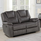 Faux Leather Manual Reclining 3-Piece Sofa Set | Sofa, Loveseat & Recliner