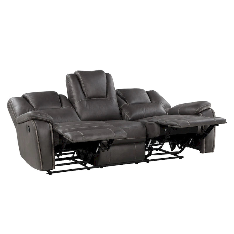 Faux Leather Manual Reclining 3-Piece Sofa Set | Sofa, Loveseat & Recliner