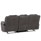 Faux Leather Manual Reclining 3-Piece Sofa Set | Sofa, Loveseat & Recliner
