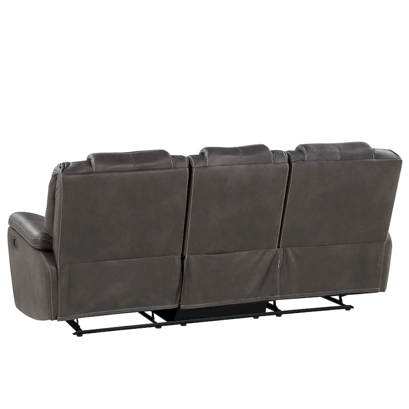 Faux Leather Manual Reclining 3-Piece Sofa Set | Sofa, Loveseat & Recliner