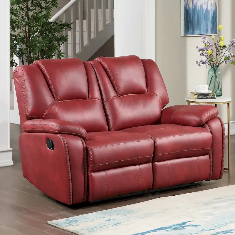 Faux Leather Manual Reclining 3-Piece Sofa Set | Sofa, Loveseat & Recliner