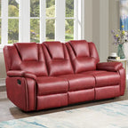 Faux Leather Manual Reclining 3-Piece Sofa Set | Sofa, Loveseat & Recliner