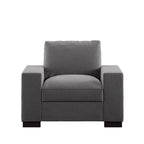 Grey Fabric Double-Sided Down-Feather Filled Accent Chair