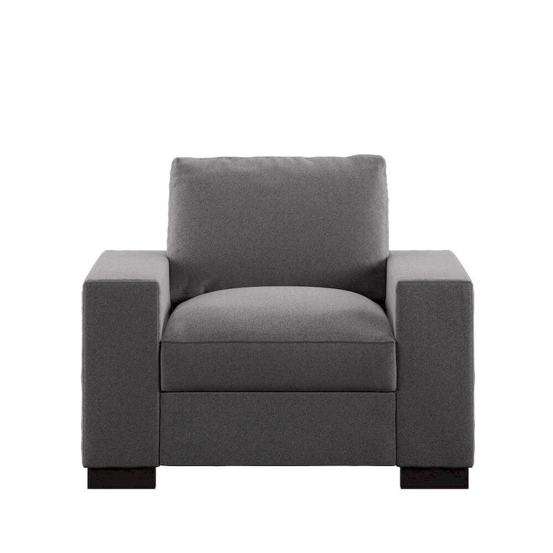 Grey Fabric Double-Sided Down-Feather Filled Accent Chair