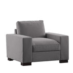 Grey Fabric Double-Sided Down-Feather Filled Accent Chair