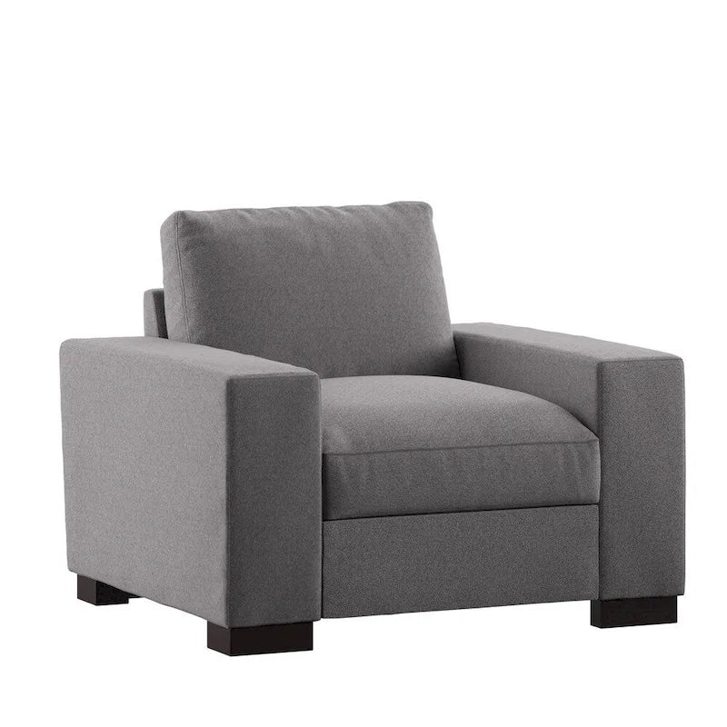 Grey Fabric Double-Sided Down-Feather Filled Accent Chair