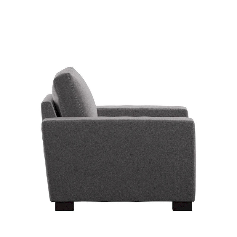 Grey Fabric Double-Sided Down-Feather Filled Accent Chair
