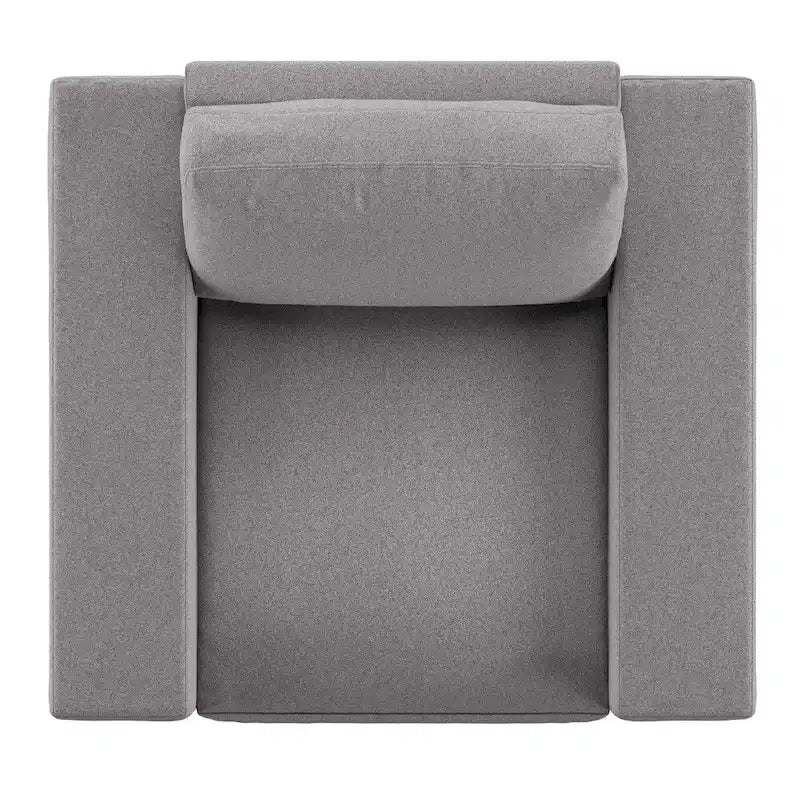 Grey Fabric Double-Sided Down-Feather Filled Accent Chair
