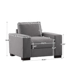 Grey Fabric Double-Sided Down-Feather Filled Accent Chair