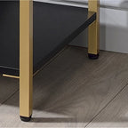 Glam 48-Inch Steel Console Table with 3 Shelves – Black