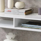 Glam 48-Inch Steel Console Table with 3 Shelves – Black
