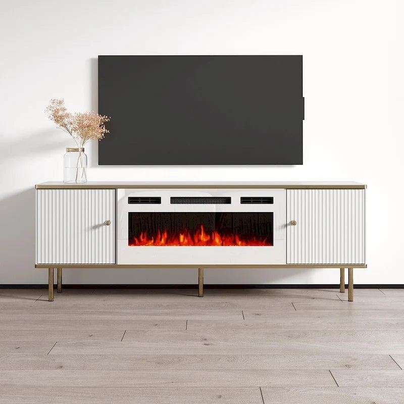 63-Inch Electric Fireplace TV Stand – Media Console with Heating