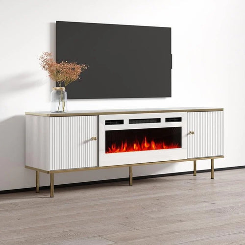 63-Inch Electric Fireplace TV Stand – Media Console with Heating