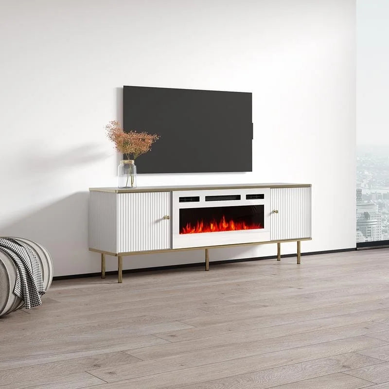 63-Inch Electric Fireplace TV Stand – Media Console with Heating