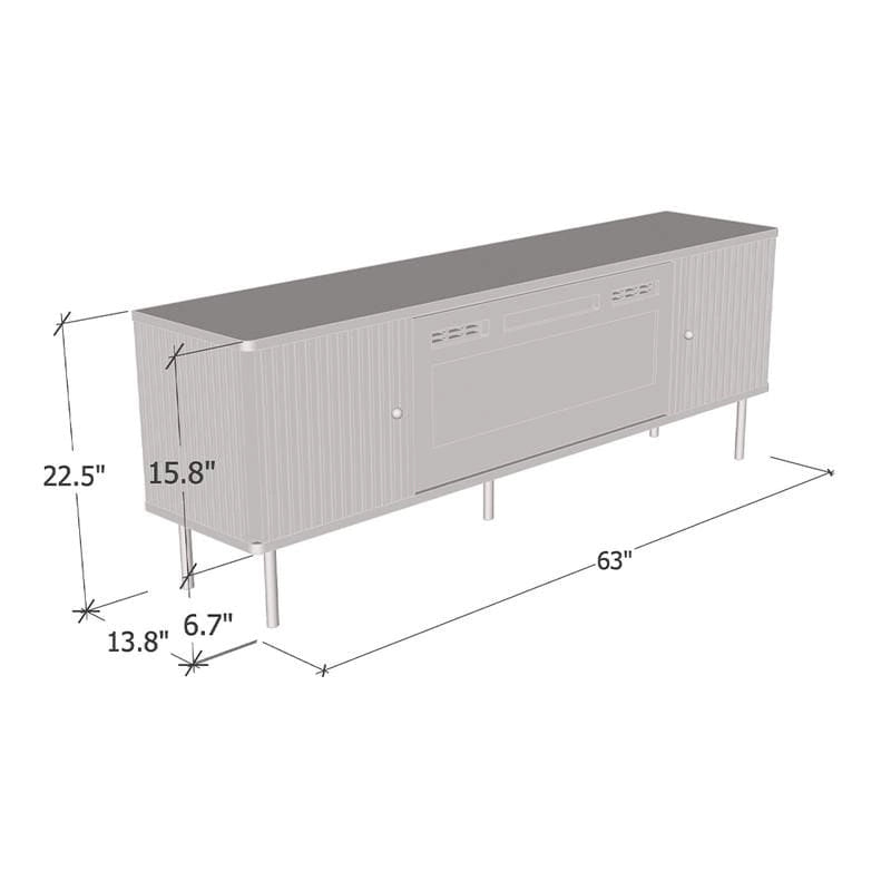 63-Inch Electric Fireplace TV Stand – Media Console with Heating