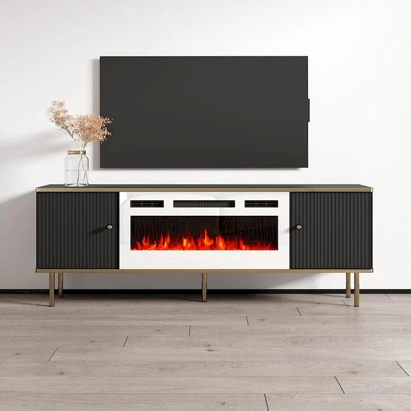 63-Inch Electric Fireplace TV Stand – Media Console with Heating