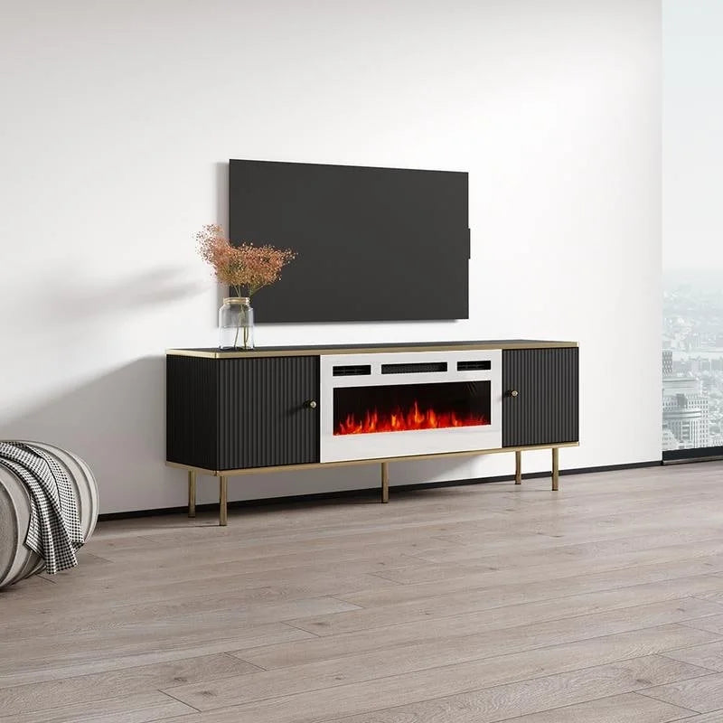63-Inch Electric Fireplace TV Stand – Media Console with Heating