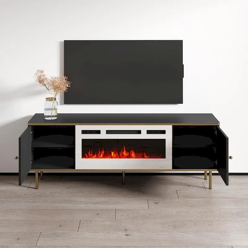 63-Inch Electric Fireplace TV Stand – Media Console with Heating