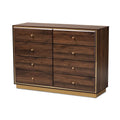 Modern 8-Drawer Wood Dresser with Metal Base – Contemporary Bedroom