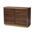 Modern 8-Drawer Wood Dresser with Metal Base – Contemporary Bedroom