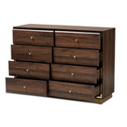 Modern 8-Drawer Wood Dresser with Metal Base – Contemporary Bedroom