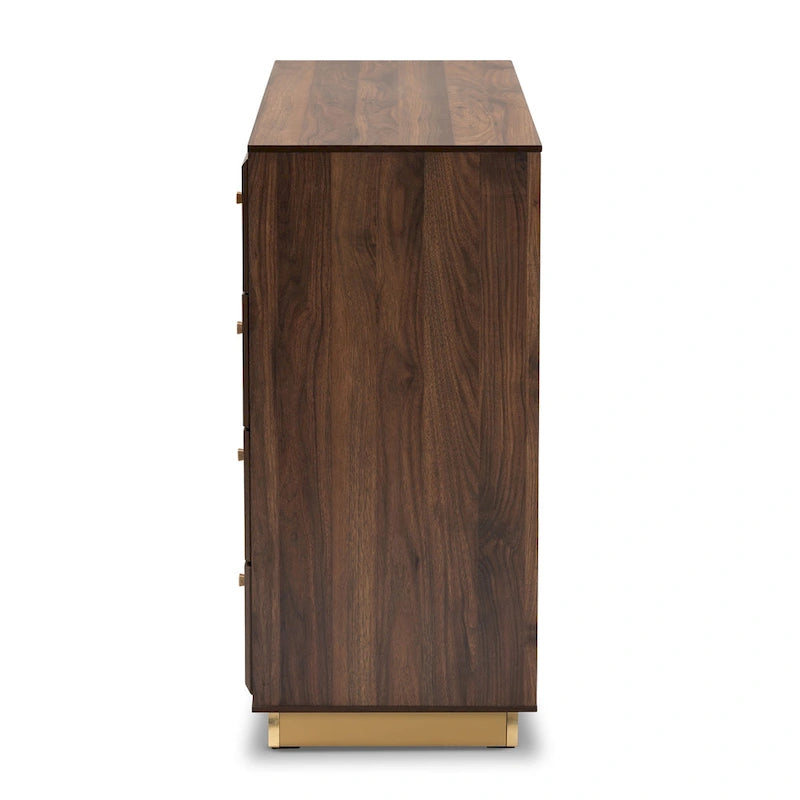 Modern 8-Drawer Wood Dresser with Metal Base – Contemporary Bedroom