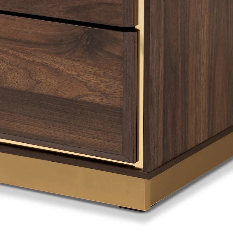 Modern 8-Drawer Wood Dresser with Metal Base – Contemporary Bedroom