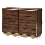 Modern 8-Drawer Wood Dresser with Metal Base – Contemporary Bedroom