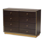 Modern 8-Drawer Wood Dresser with Metal Base – Contemporary Bedroom