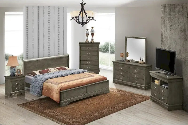 Louis Philippe Queen Panel Bed