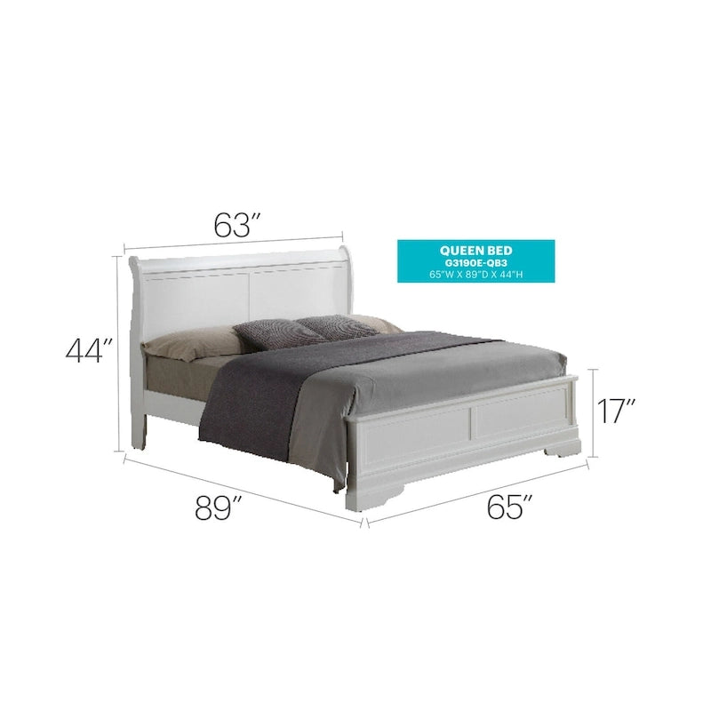 Louis Philippe Queen Panel Bed