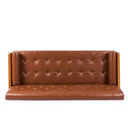 Mid-Century Tufted Sofa with Accent Pillows – Retro Living Room