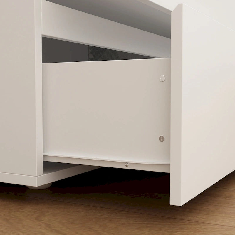 White 59-Inch Double Dresser with 6 Drawers – Bedroom Storage