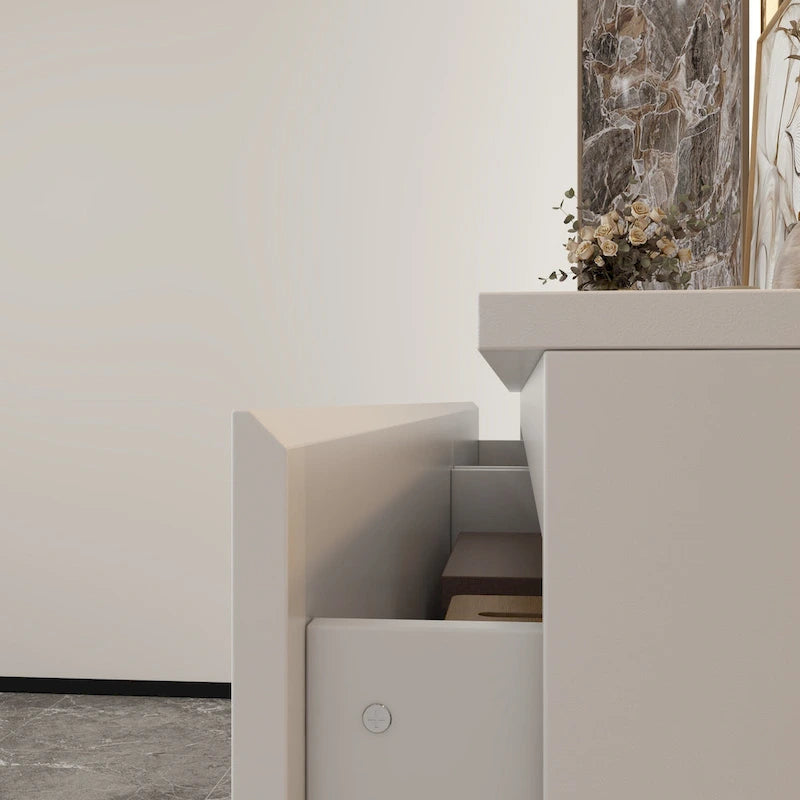 White 59-Inch Double Dresser with 6 Drawers – Bedroom Storage