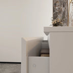 White 59-Inch Double Dresser with 6 Drawers – Bedroom Storage