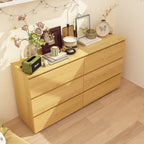White 59-Inch Double Dresser with 6 Drawers – Bedroom Storage
