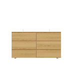 White 59-Inch Double Dresser with 6 Drawers – Bedroom Storage