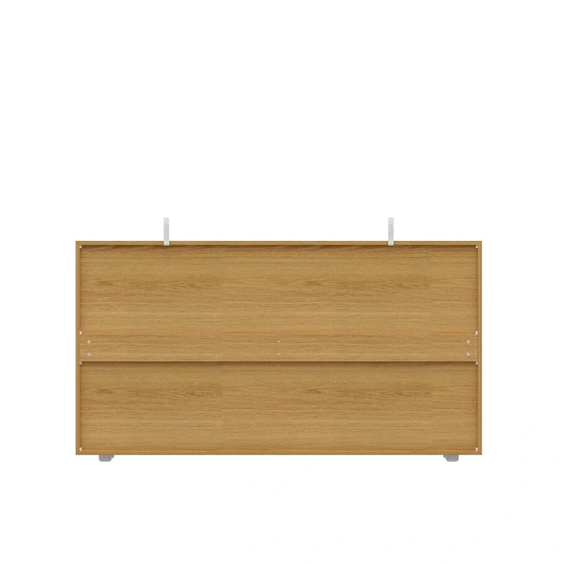 White 59-Inch Double Dresser with 6 Drawers – Bedroom Storage