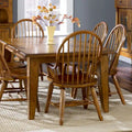 Rustic Oak 5-Piece Bow Back Rectangular Dinette Set – 44x108 Inch