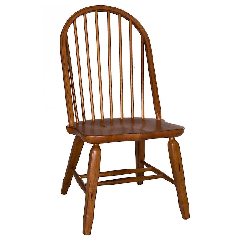 Rustic Oak 5-Piece Bow Back Rectangular Dinette Set – 44x108 Inch