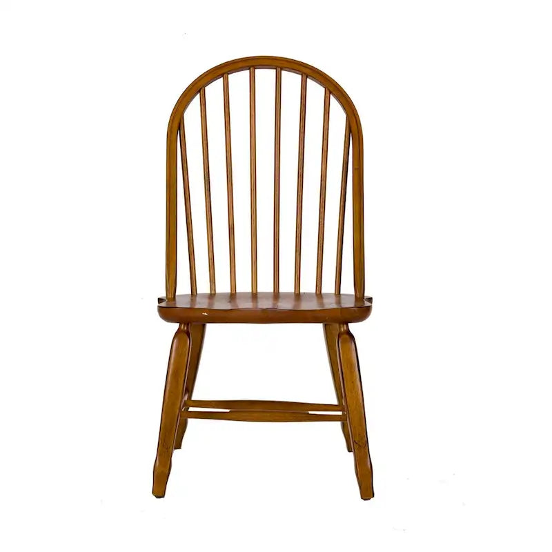 Rustic Oak 5-Piece Bow Back Rectangular Dinette Set – 44x108 Inch