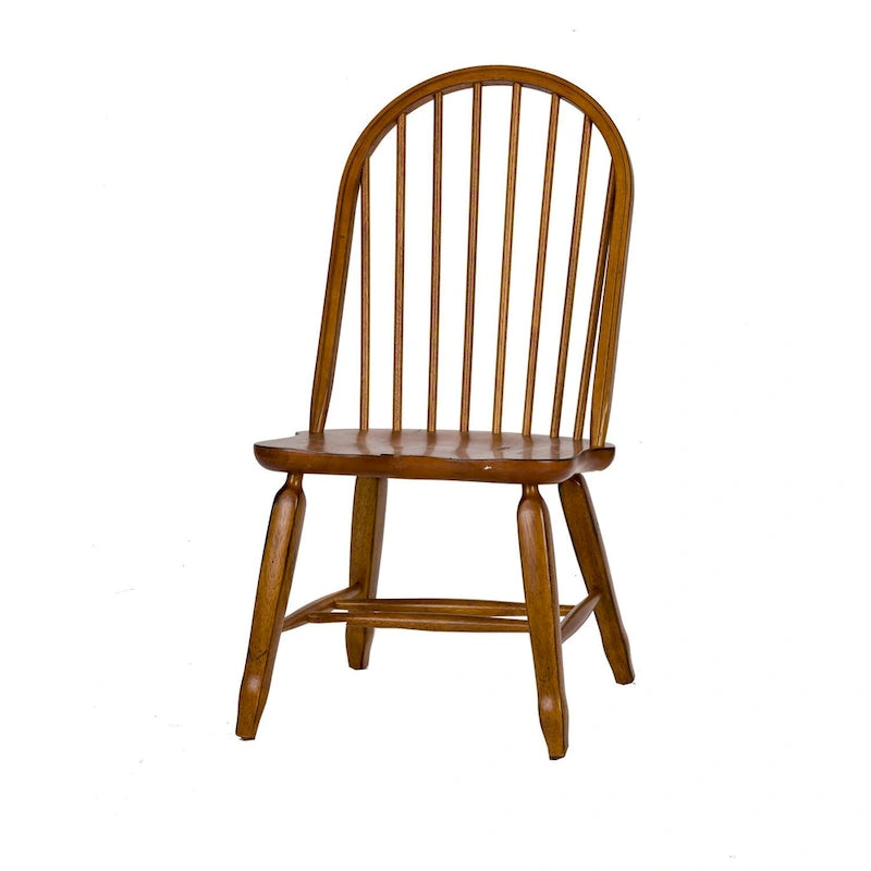 Rustic Oak 5-Piece Bow Back Rectangular Dinette Set – 44x108 Inch