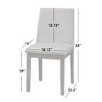 Mid-Century Modern Upholstered Dining Chairs Set of 2 | Solid Rubberwood | Walnut or Black