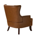 Mid-Century Modern Wingback Vegan Leather Armchair, Ergonomic, Set of 2