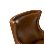 Mid-Century Modern Wingback Vegan Leather Armchair, Ergonomic, Set of 2