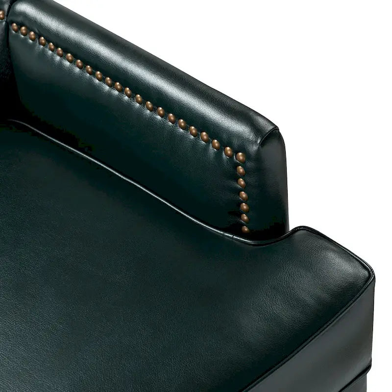 Mid-Century Modern Wingback Vegan Leather Armchair, Ergonomic, Set of 2
