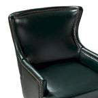 Mid-Century Modern Wingback Vegan Leather Armchair, Ergonomic, Set of 2
