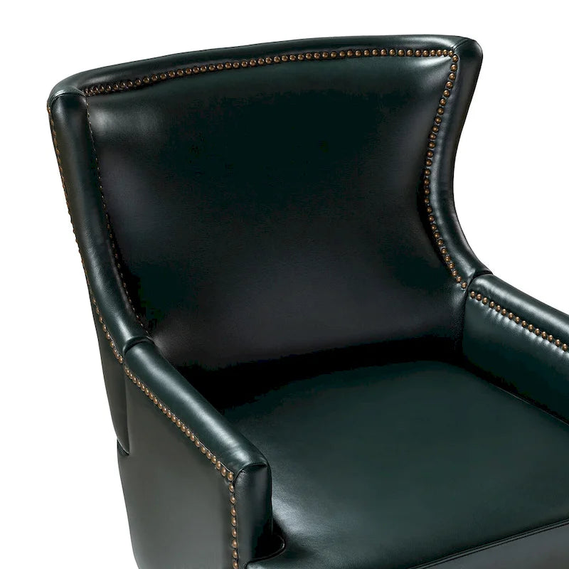 Mid-Century Modern Wingback Vegan Leather Armchair, Ergonomic, Set of 2