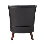 Mid-Century Modern Wingback Vegan Leather Armchair, Ergonomic, Set of 2