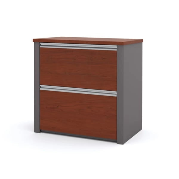 L-Shaped Home Office Workstation with Lateral File Cabinet
